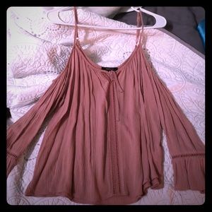 Light pink off shoulder blouse